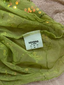 Sparkly y2k green top
