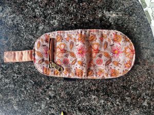 Floral Print Pouch with Zipper