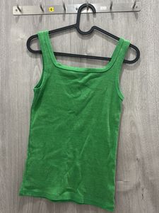 Bright Green Square Neck Tank Top
