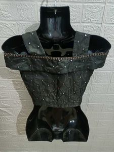 Black Fancy Princes Cut  Blouse Small Size