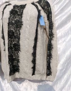 Lace Detail Knit Sweater