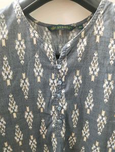 Grey Printed Kurta