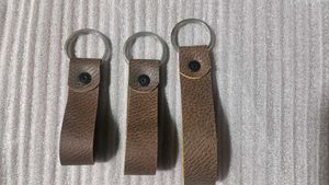 Textured Genuine Leather Keychain