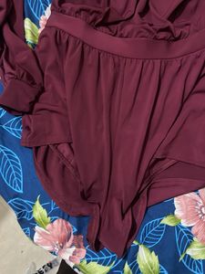 Burgundy Romper Jumpsuit
