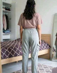 Mint Grey Cargo Joggers