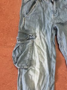 Blue Denim Cargo Pants