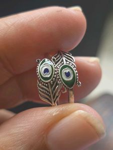Peacock Design Toe Rings SS925