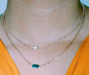 The Jade and pearl Gold toned necklace