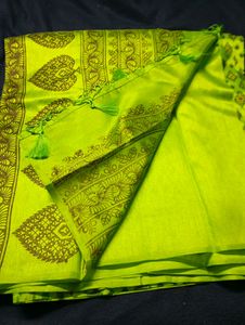 Shenega Green Silk Cotton Saree