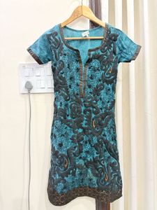 Beautiful Teal Embroidered Kurta