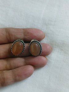 Elegant Oval Stone Earrings