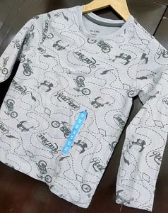 Grey Printed T-shirt For Baby Boy 5- 6 Year