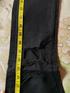 Black stretchable Skinny ribbed Jeans