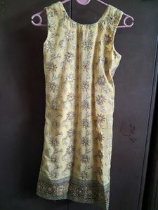 Elegant Beige Embroidered Kurta Set