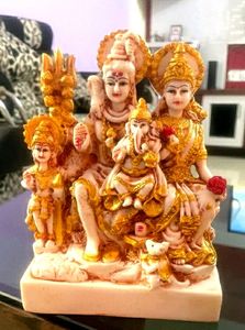 "Shiv Parivar Poly Resin Idol for Divine Home Decor and Pooja"
