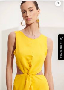 Stylish Yellow Cut-Out Maxi Dress