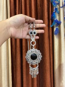 Boho Silver Pendant Necklace