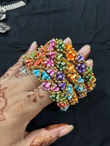 Vibrant Floral Bangle Set