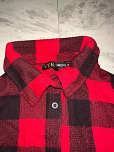 Red &amp; Black Plaid Flannel Shirt