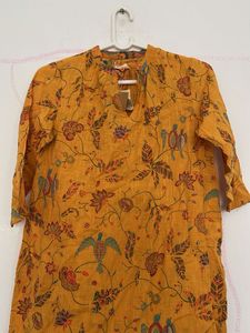 Yellow Floral Print Kurta
