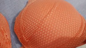 Peach Lace Trim Bra