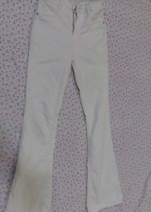 Cream Flared Jeans