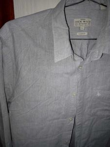 Jack Wills Men's Blue Button-Down Shirt