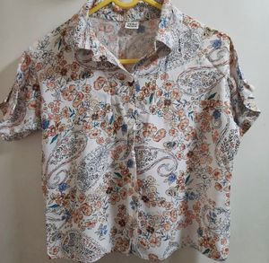 Printed Cropped Shirt