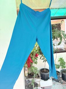 Teal Kurta with Golden Floral Print