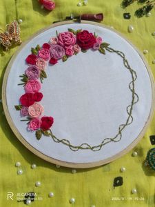 Floral Hand Embroidered Hoop🪡