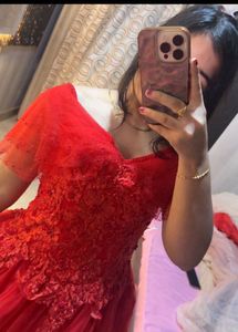 Stunning Red Embroidered Gown❤️🎀🦋