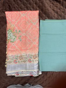 Beautiful Peach Floral Saree