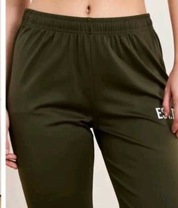 Olive Typographic placement print Joggers
