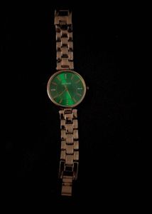 Elegant Rose Gold Watch with Green Dial