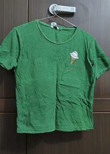 Green Tee with Ice Cream Pocket