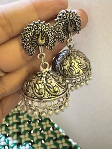 SILVER Jhumka Earrings