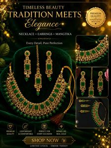Traditional Green Stone Jewellery Set