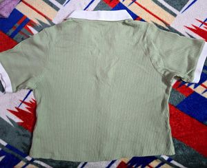 Cute Green Button-Up Korean Top