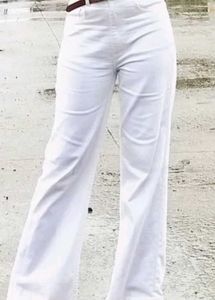 White Wide-Leg Trousers