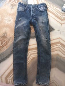 Blue Distressed Skinny Jeans