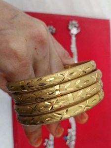 Ornate Anklets with Colorful Stones and bangles co