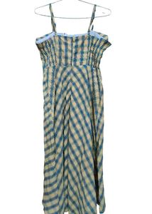 yellow  plaid midi dress