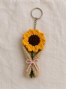 Handmade Crochet Flower Keychain Set