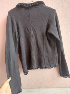 Black Net Woolen Top ❤️