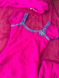 Stunning Pink Kurta Set with Embellishments