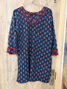 Chic Blue Floral Kurta farshi salwar dupatta set