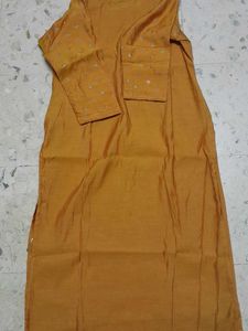 Embroidered Kurta Mustard