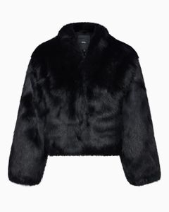 Chic Black Faux Fur Jacket