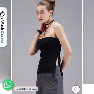 Black Tube top athleisure wear or casual wea