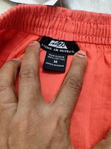 Orange Button-Up middi Skirt